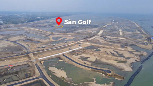 Sân golf vinhomes cần giờ nhìn từ trên cao