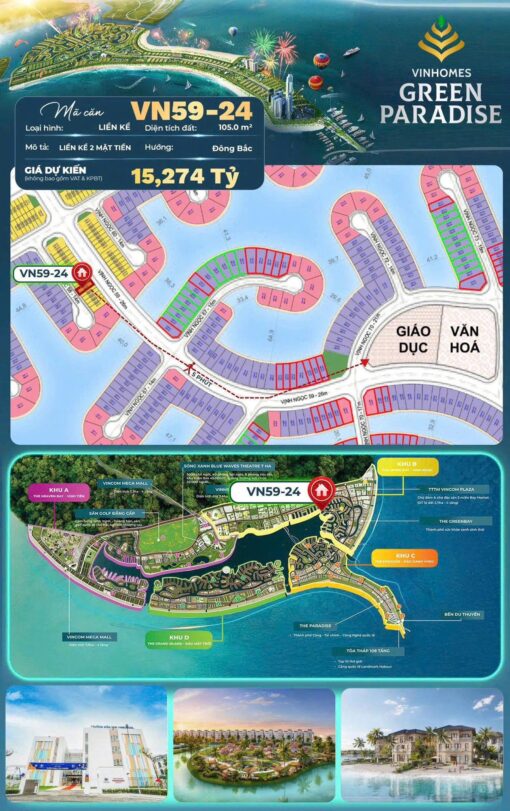 Bán căn VN59-24 tại khu B, Vinhomes Cần Giờ - Thông tin về căn